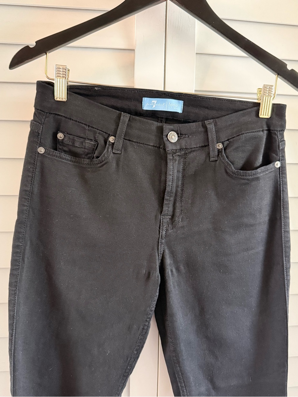 7 For All Mankind B(air) Denim Black Ankle Skinny Ankle Jeans Size 29 - Picture 4 of 13